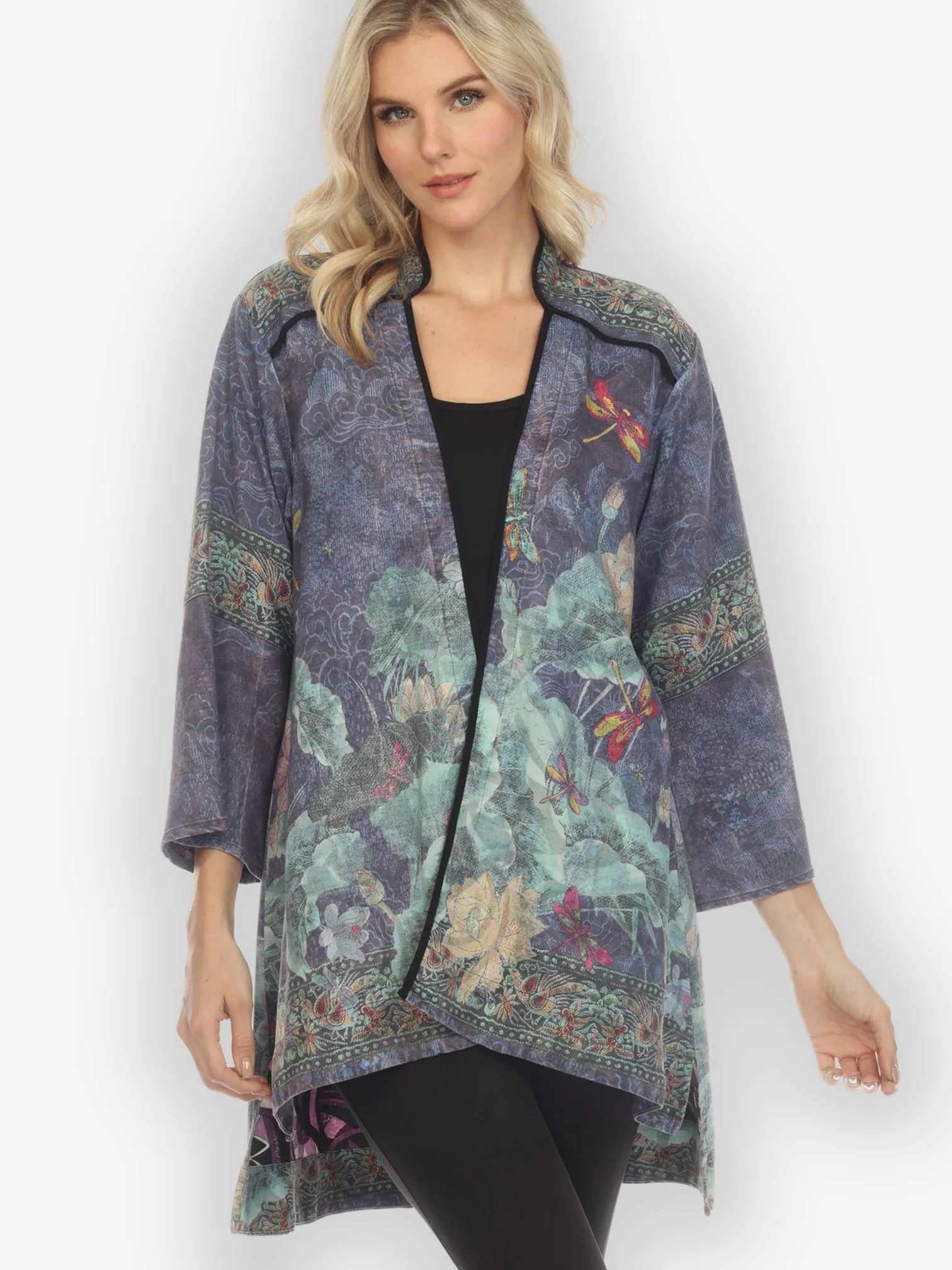 Dragonfly Lotus - Purple Paisley Dynasty Jacket