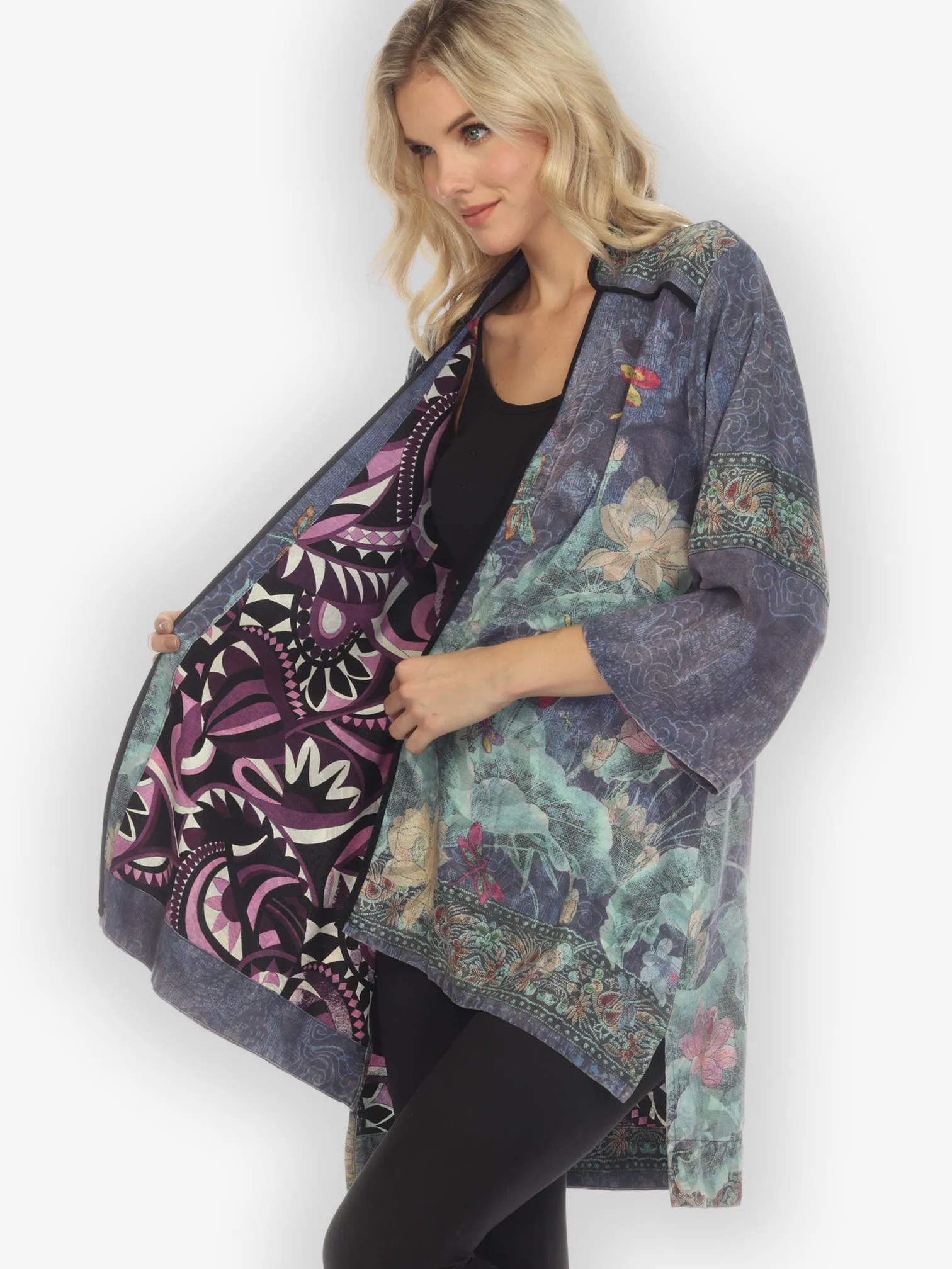 Dragonfly Lotus - Purple Paisley Dynasty Jacket