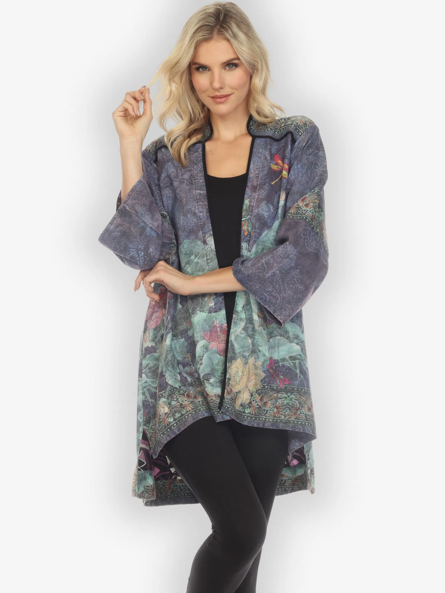 Dragonfly Lotus - Purple Paisley Dynasty Jacket