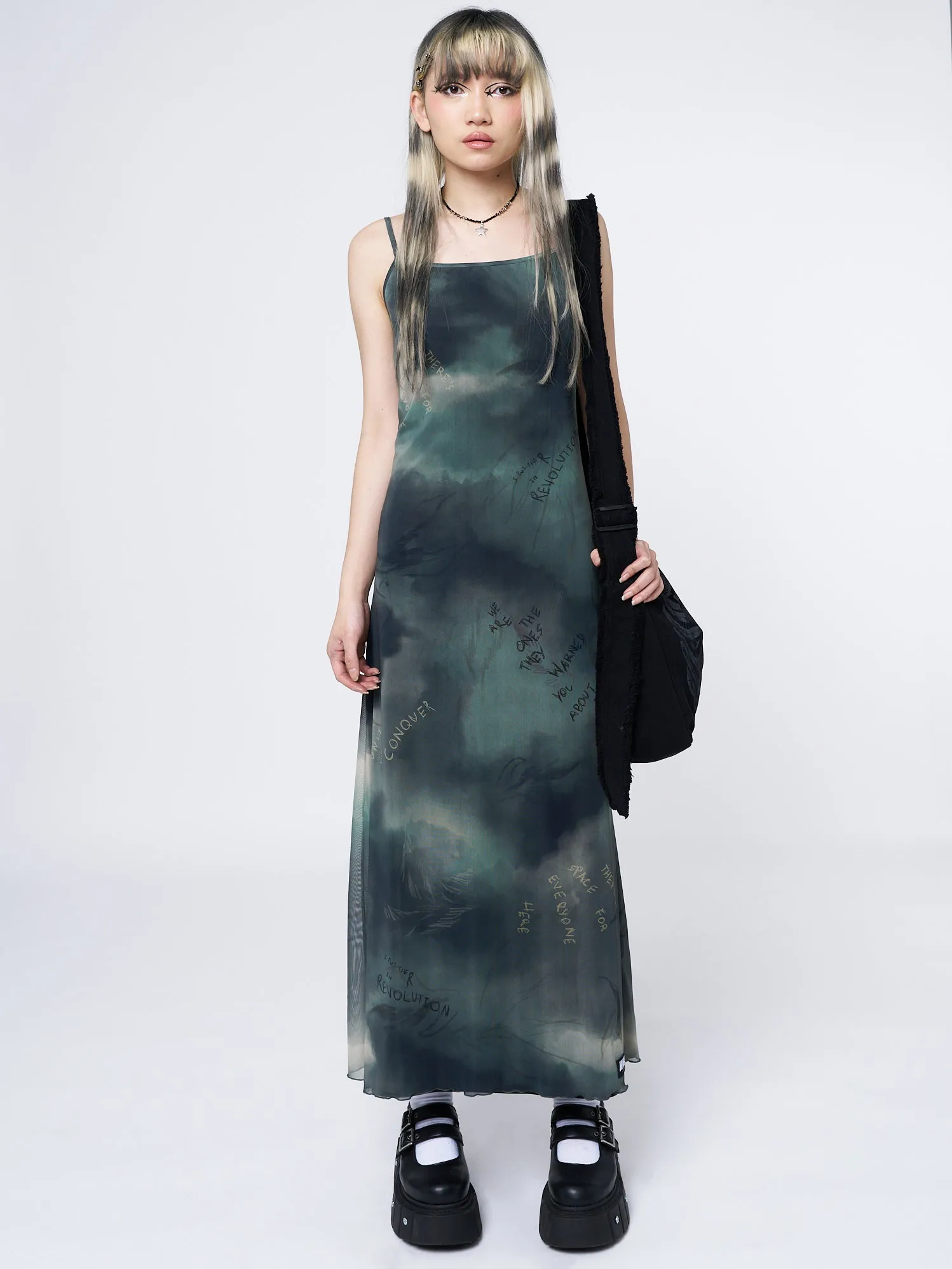 Eden Green Mesh Maxi Dress