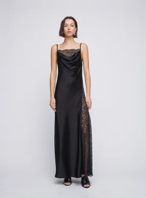 ELENA DRESS (INK W/ BLACK LACE)