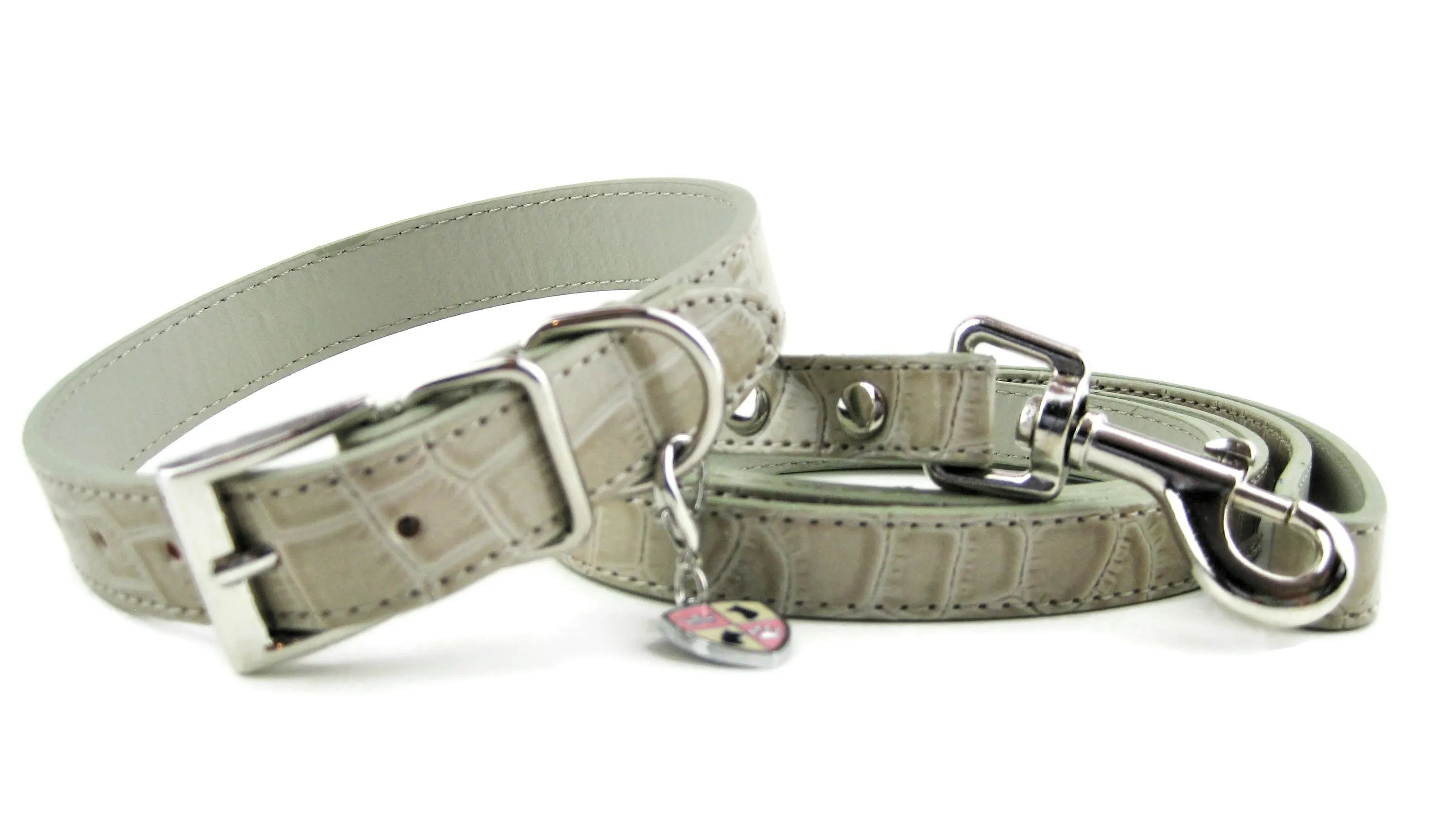 Elephant gray croc collar