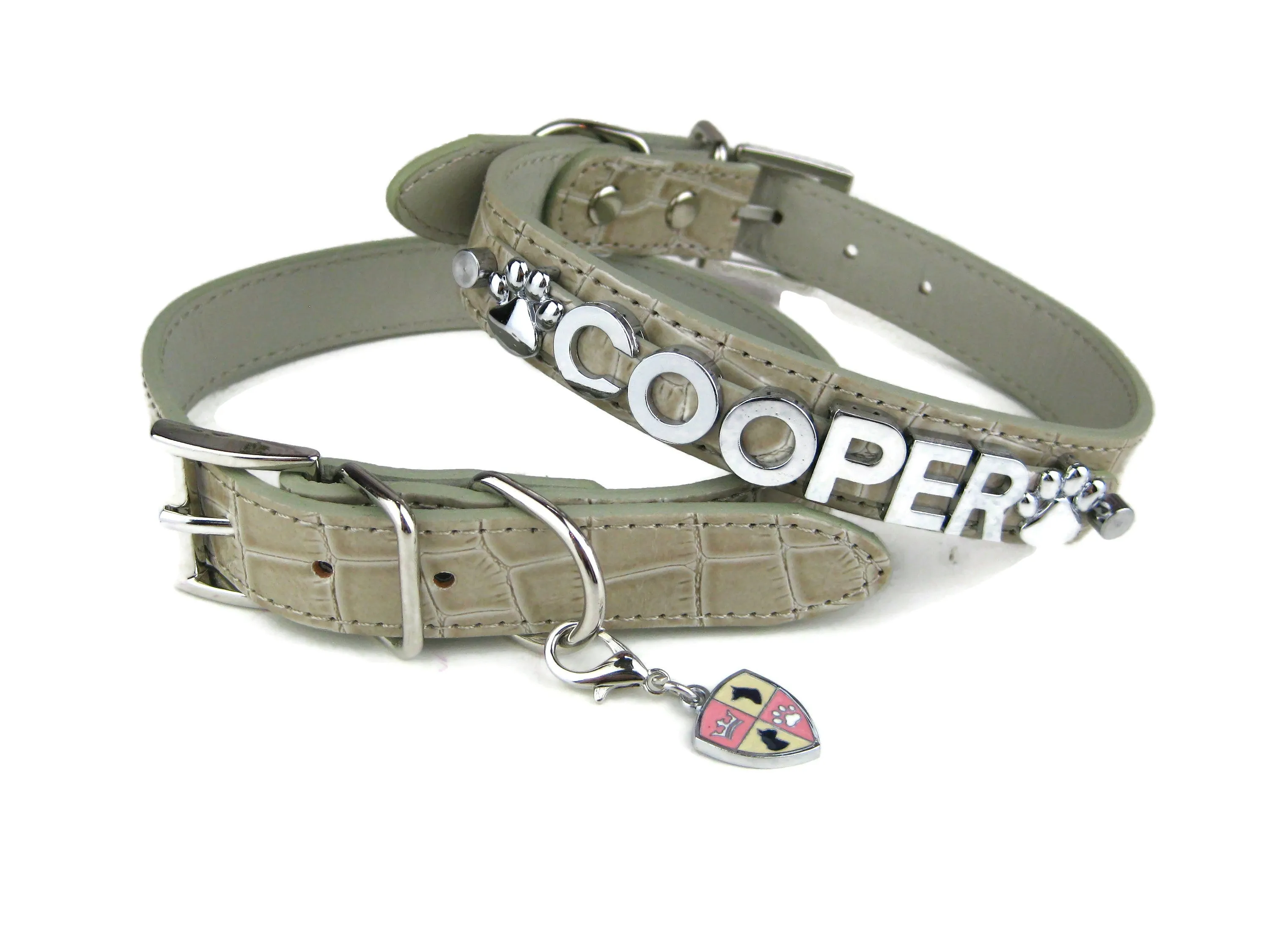 Elephant gray croc collar