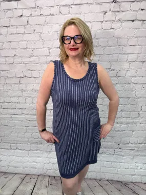 Escape by Habitat Striped Tank Dress E82517-NAVY - 1 ONLY SIZE X-SMALL - 20% OFF