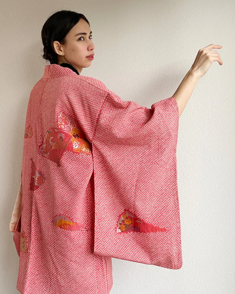 Fan Hankles Shibori Haori Kimono Jacket