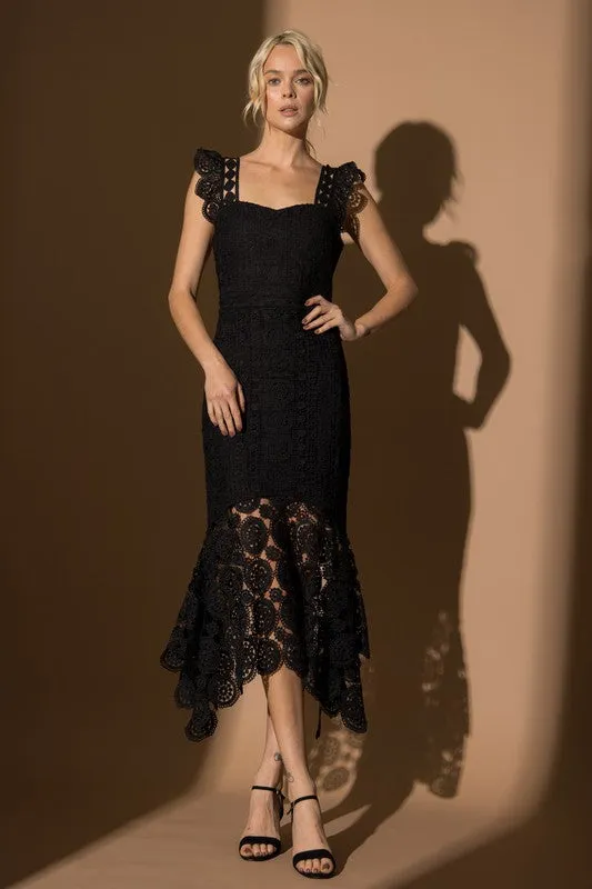 Fancy Lace Midi Dress