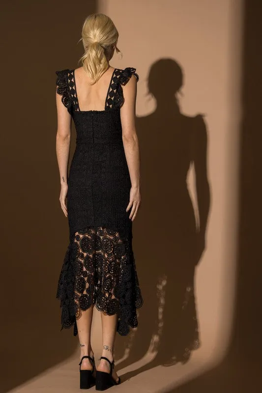 Fancy Lace Midi Dress