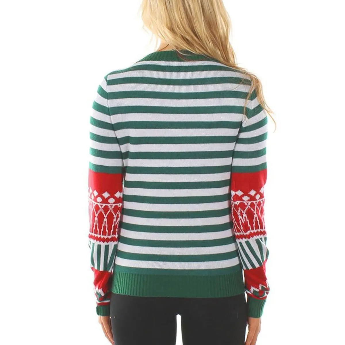 Fashion Christmas Sock Round Neck Sweater