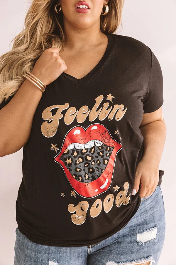 Feelin' Good Shift Tee In Black  Curves