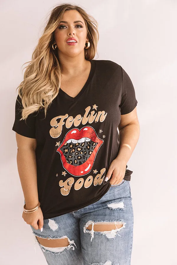 Feelin' Good Shift Tee In Black  Curves