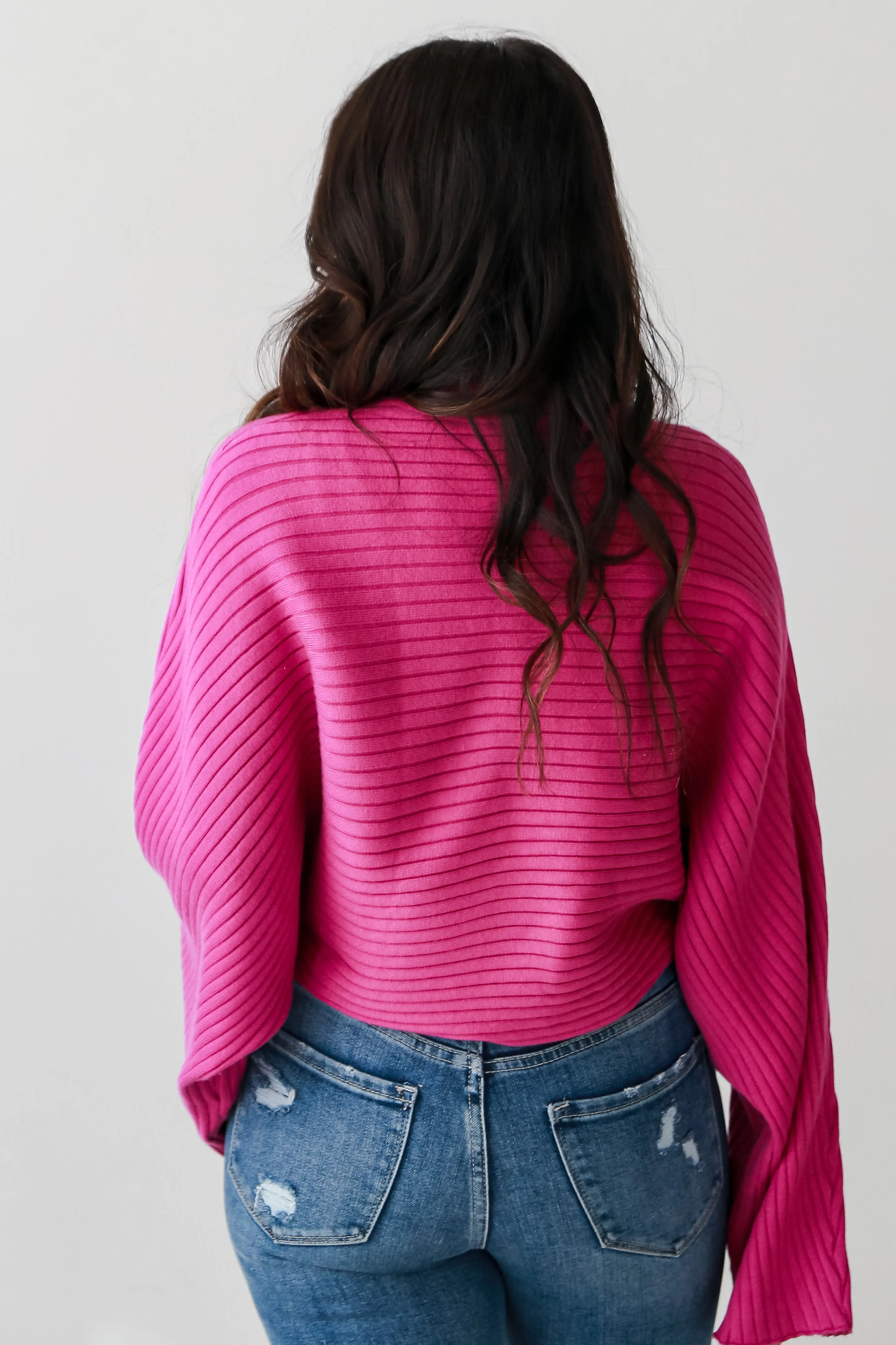 FINAL SALE - Posh Favorite Fuchsia Ribbed Turtleneck Sweater