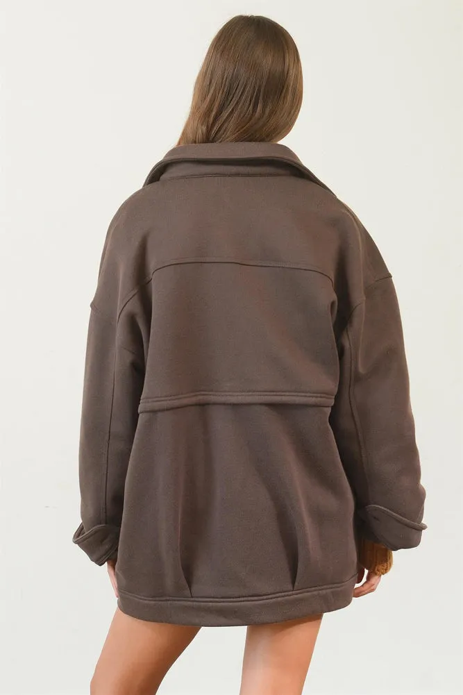 Fleece Jacket in Charcoal by Hyfve