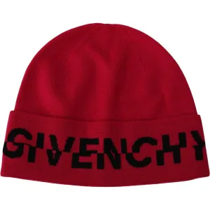 Givenchy Elegant Wool Beanie with Signature Contrast Logo