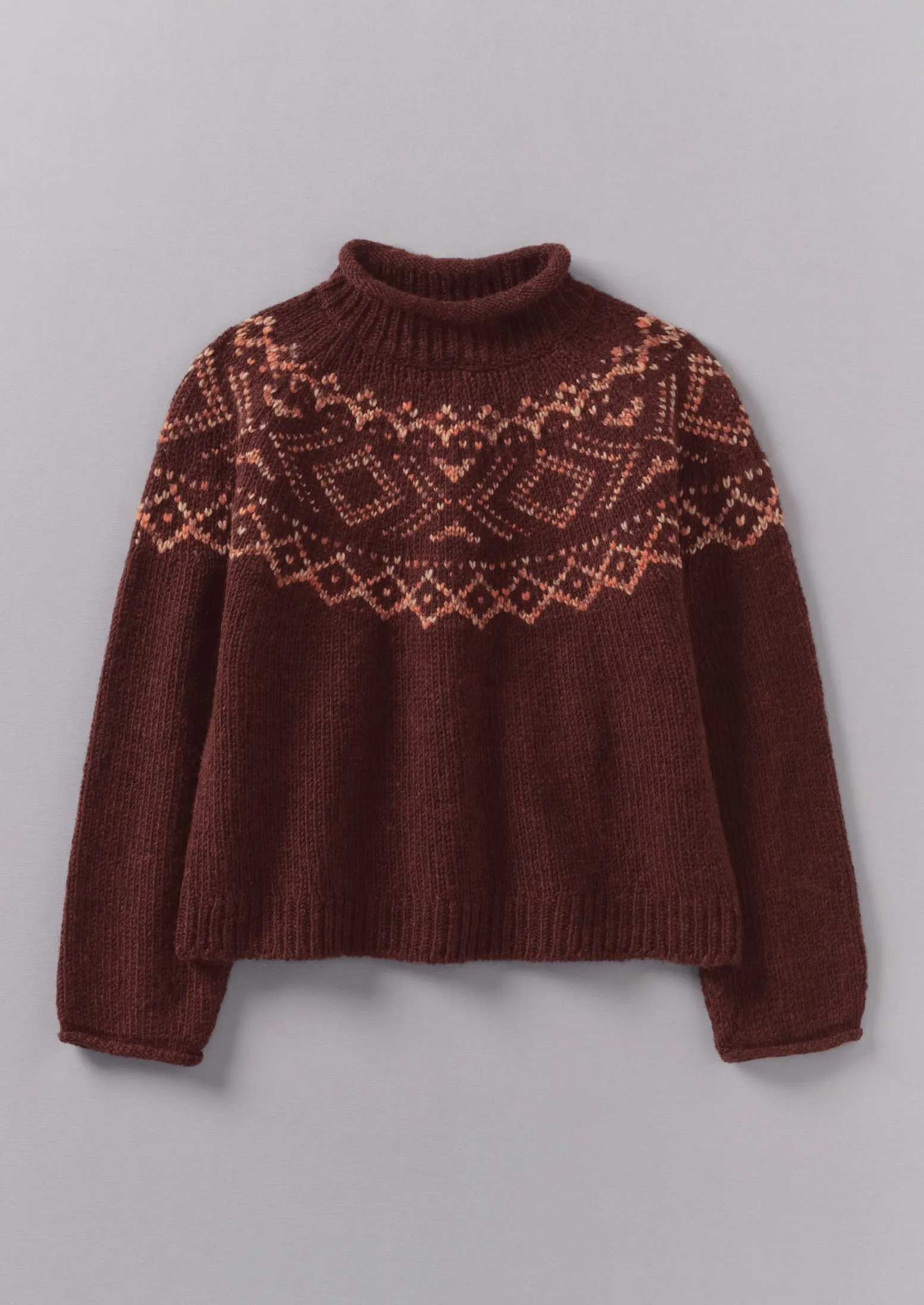 Graphic Yoke Sweater | Dark Red/Brick