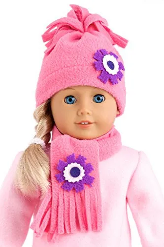 Hat and Scarf - Doll Accessories for 18 inch American Girl Doll (Outfit sold separately)