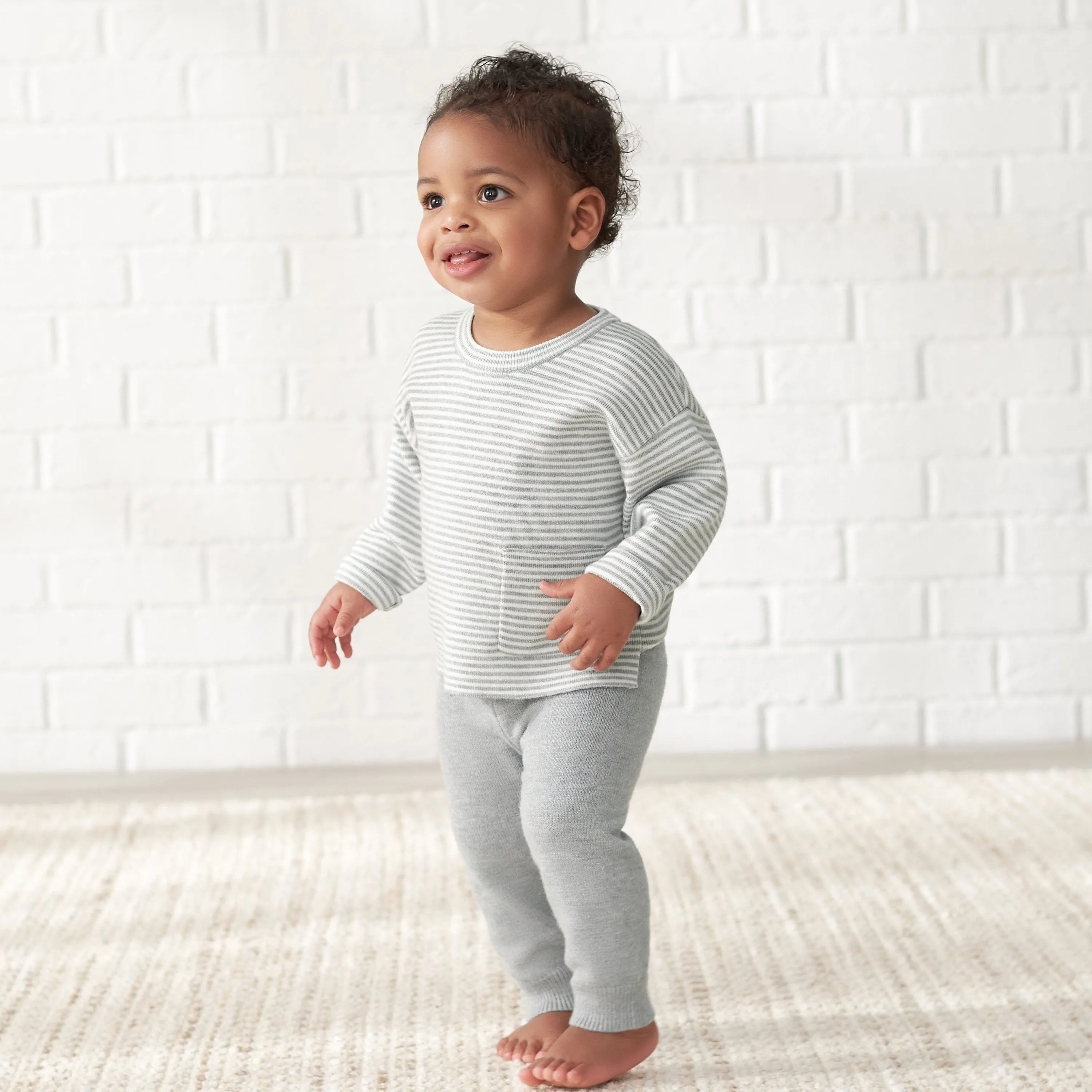 Infant & Toddler Neutral Gray Heather Sweater Knit Jogger