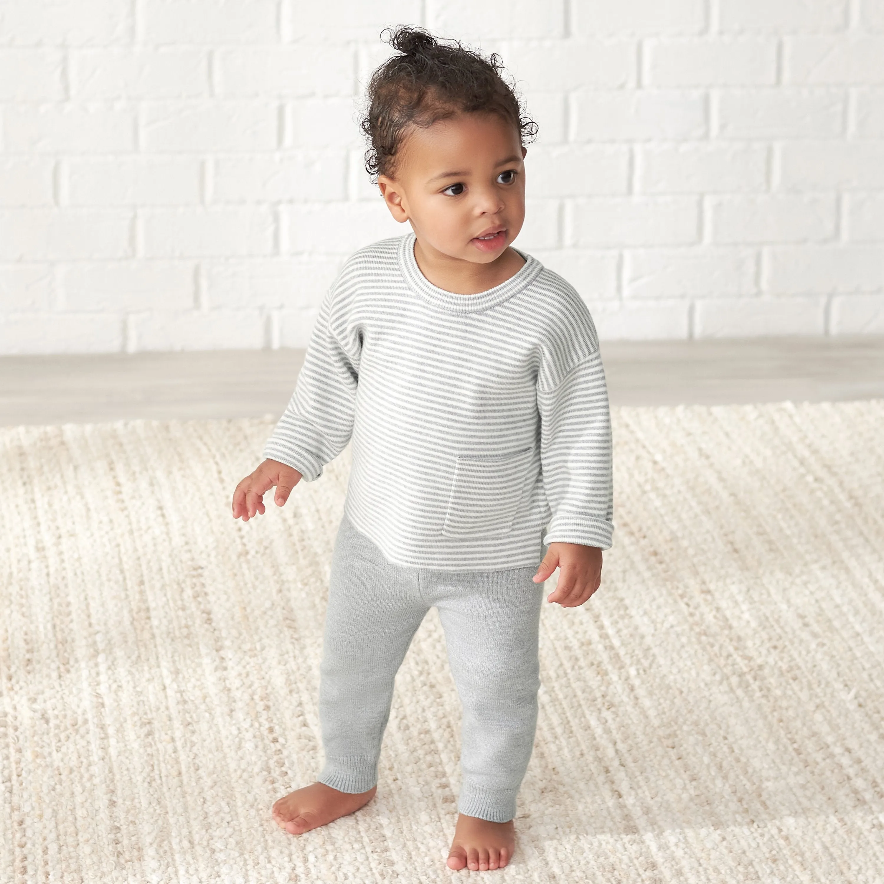 Infant & Toddler Neutral Gray Heather Sweater Knit Jogger