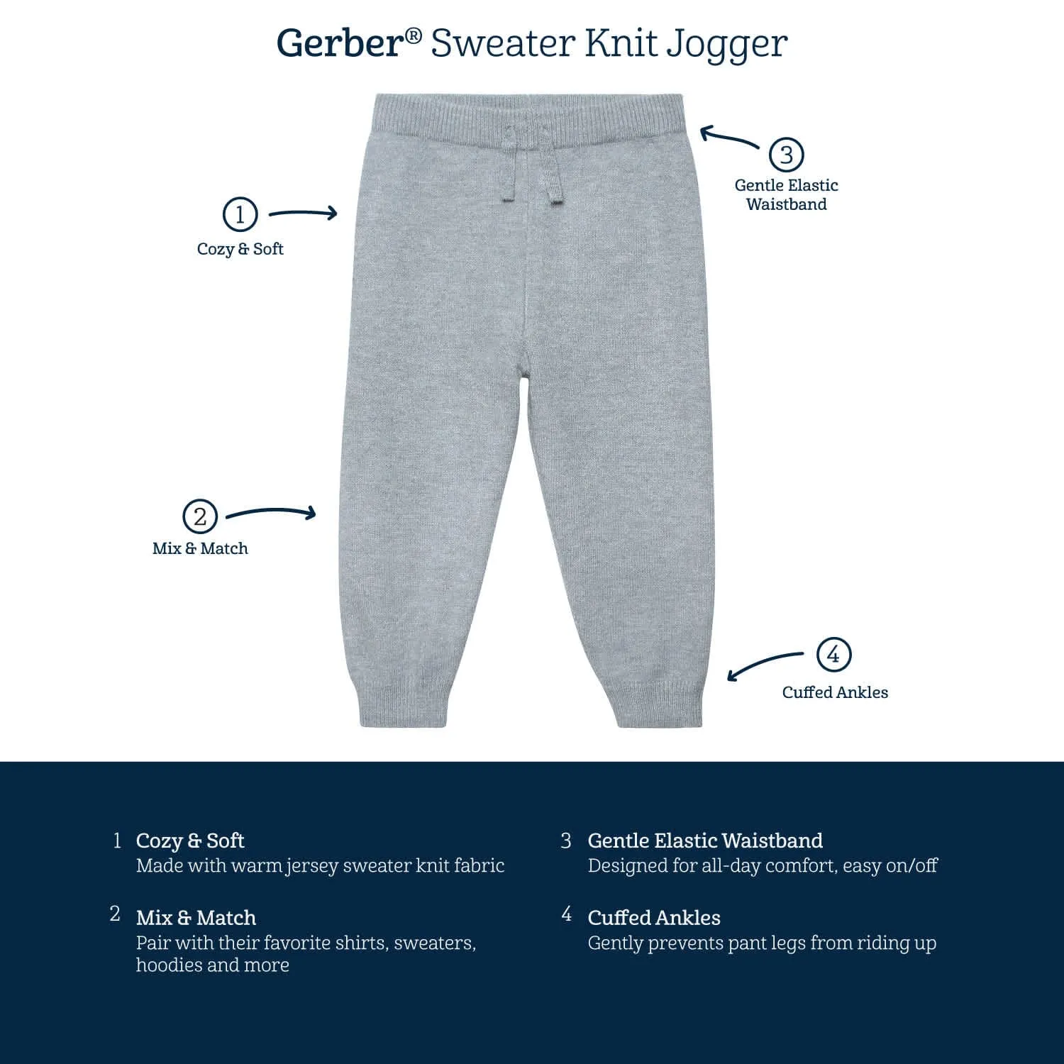 Infant & Toddler Neutral Oatmeal Heather Sweater Knit Jogger