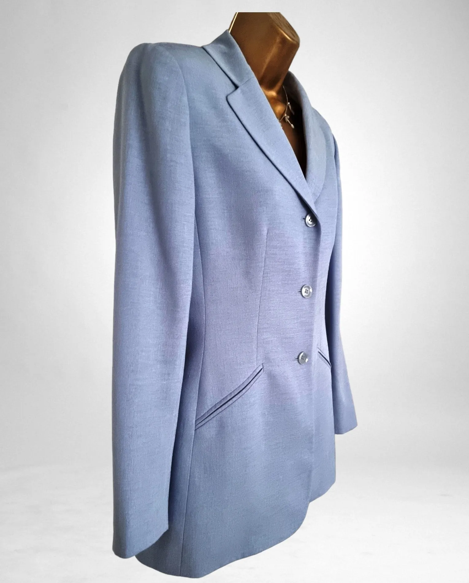 Kasper & Company Women’s Vintage Pale Blue Three Piece Suit UK 10 US 6 EU 38