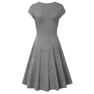 Ketty More Women Cap Sleeve Slim & Stylish Solid Dress-KMWC1268