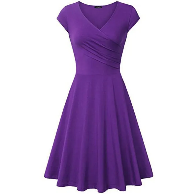 Ketty More Women Cap Sleeve Slim & Stylish Solid Dress-KMWC1268