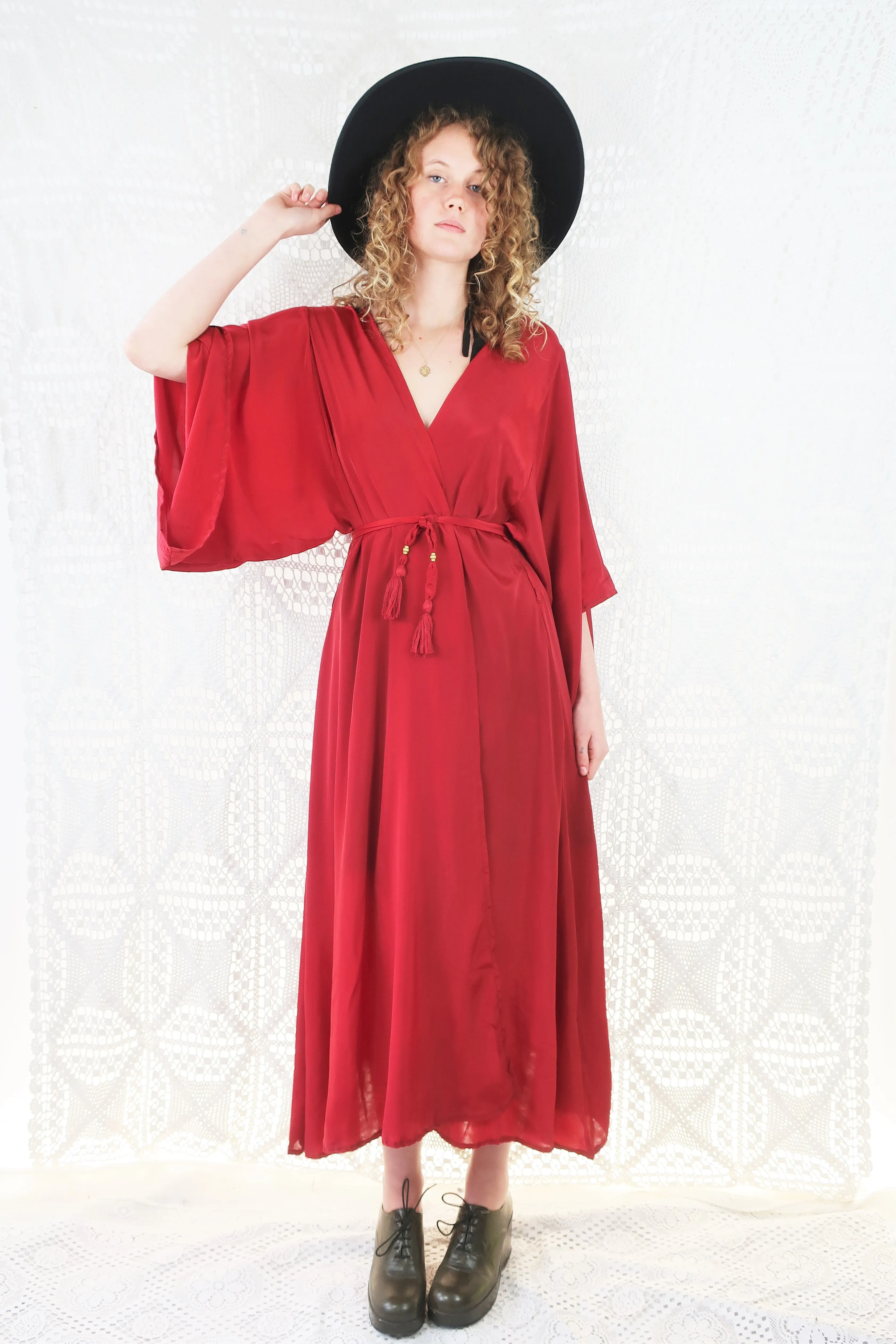 Khroma Aquaria Robe Dress in Ruby Red - Free Size