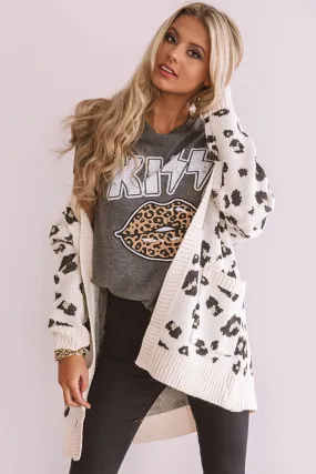 Kiss Leopard Shift Tee In Charcoal