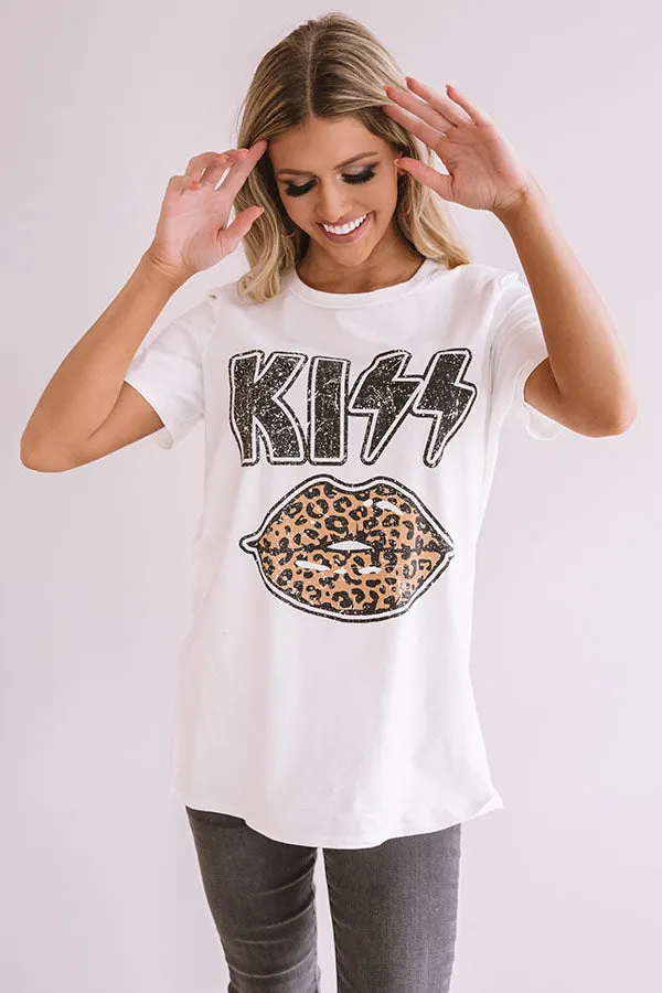 Kiss Leopard Shift Tee In Ivory