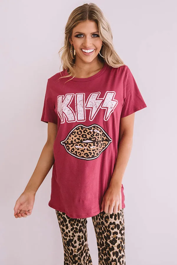 Kiss Leopard Shift Tee In Red