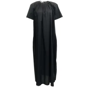 La Collection Black Cotton Short Sleeved Maxi Dress