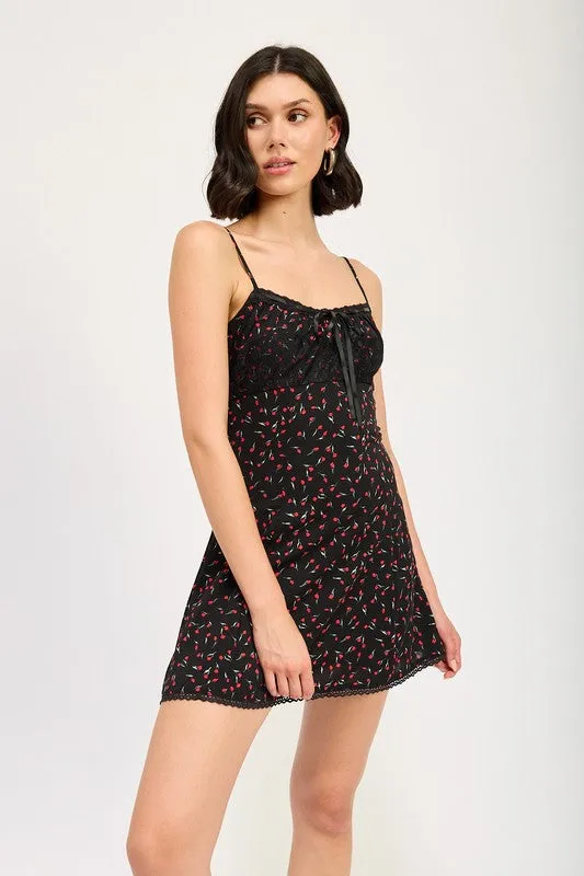 LACE TRIM SLIP DRESS