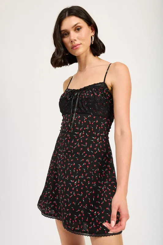 LACE TRIM SLIP DRESS