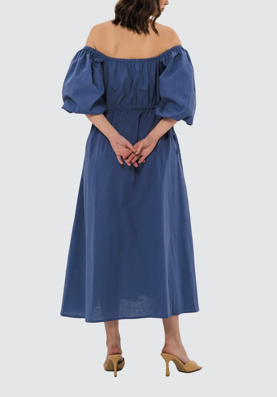 Lauren Linen Dress | Deep Blue