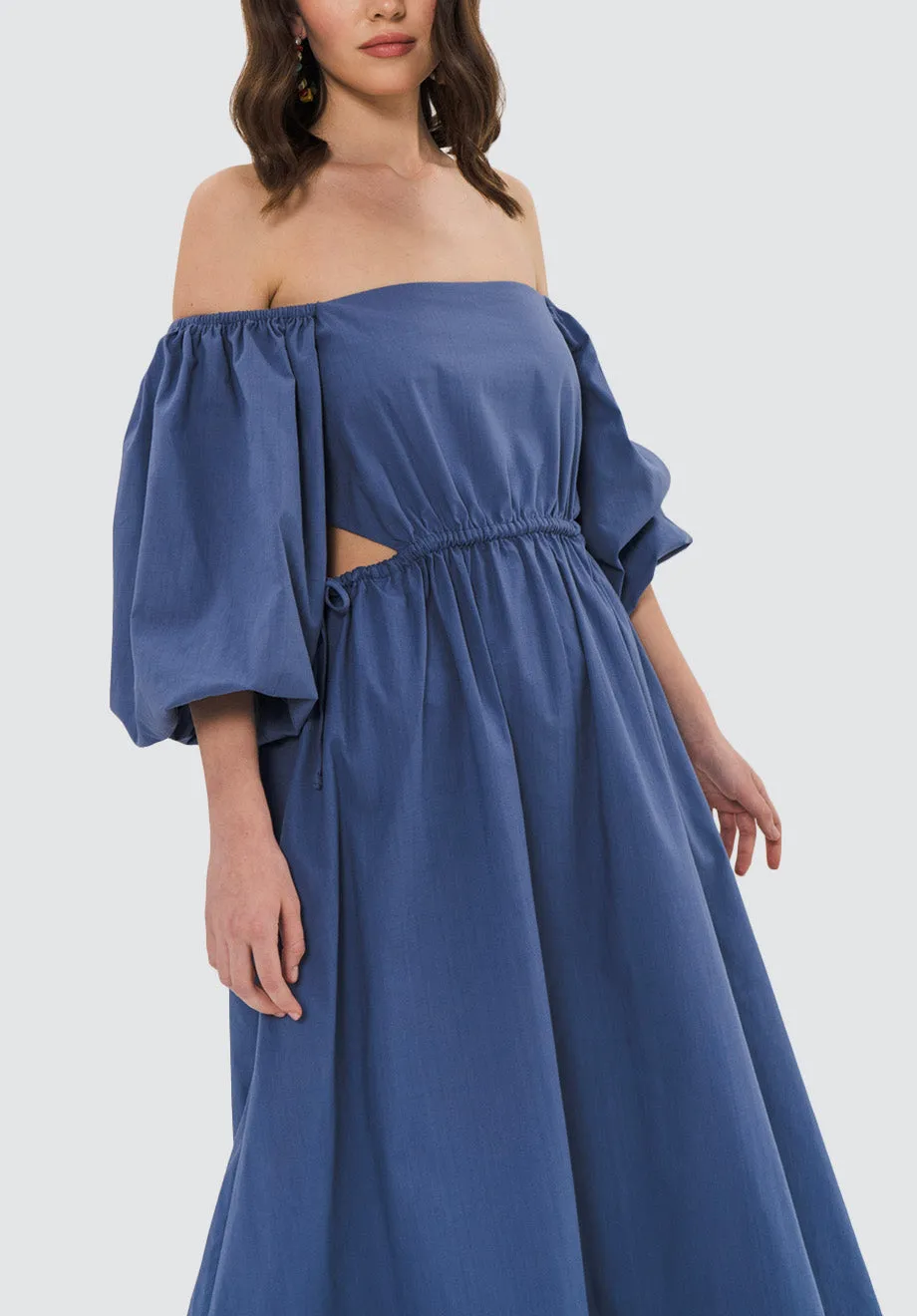 Lauren Linen Dress | Deep Blue