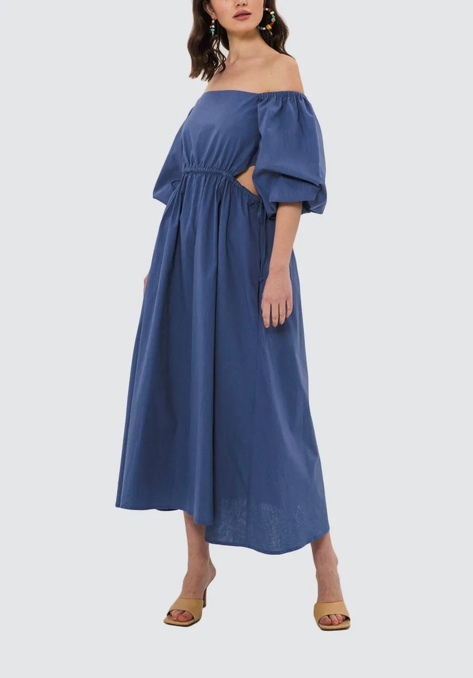 Lauren Linen Dress | Deep Blue