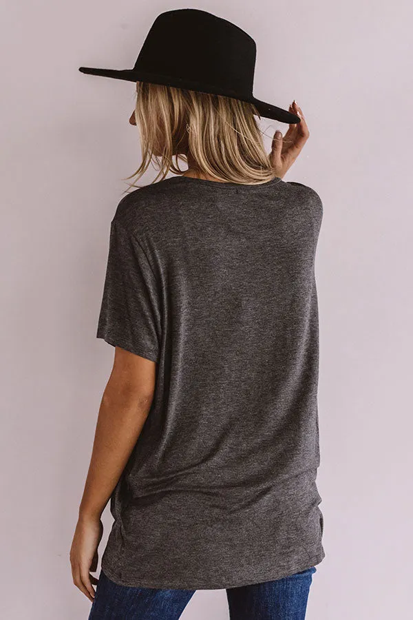 Let The Good Times Roll Boyfriend Tee In Charcoal