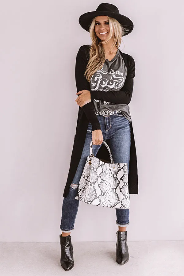 Let The Good Times Roll Boyfriend Tee In Charcoal