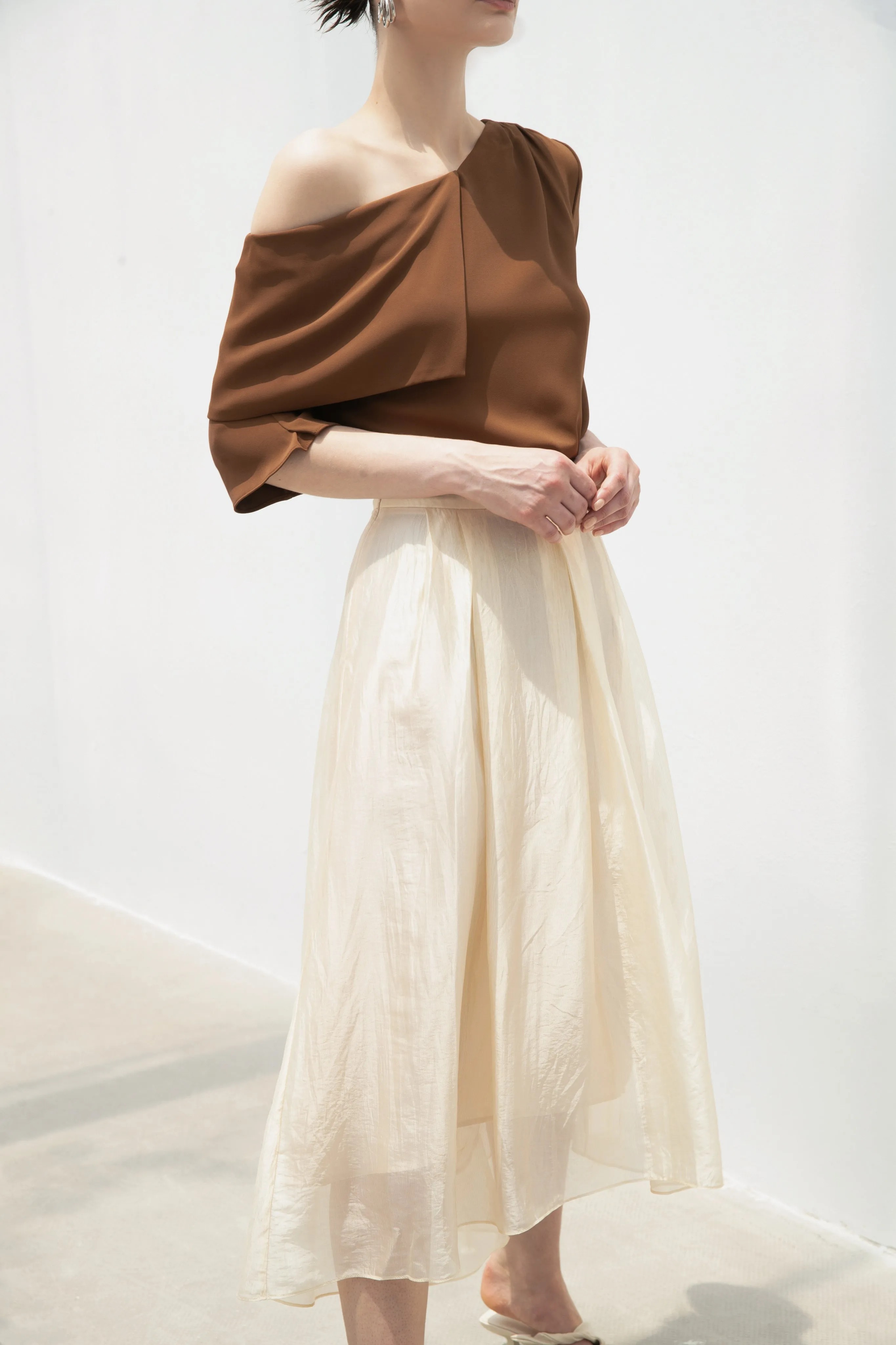 LINDONG | Noelie Apricot Flared Skirt