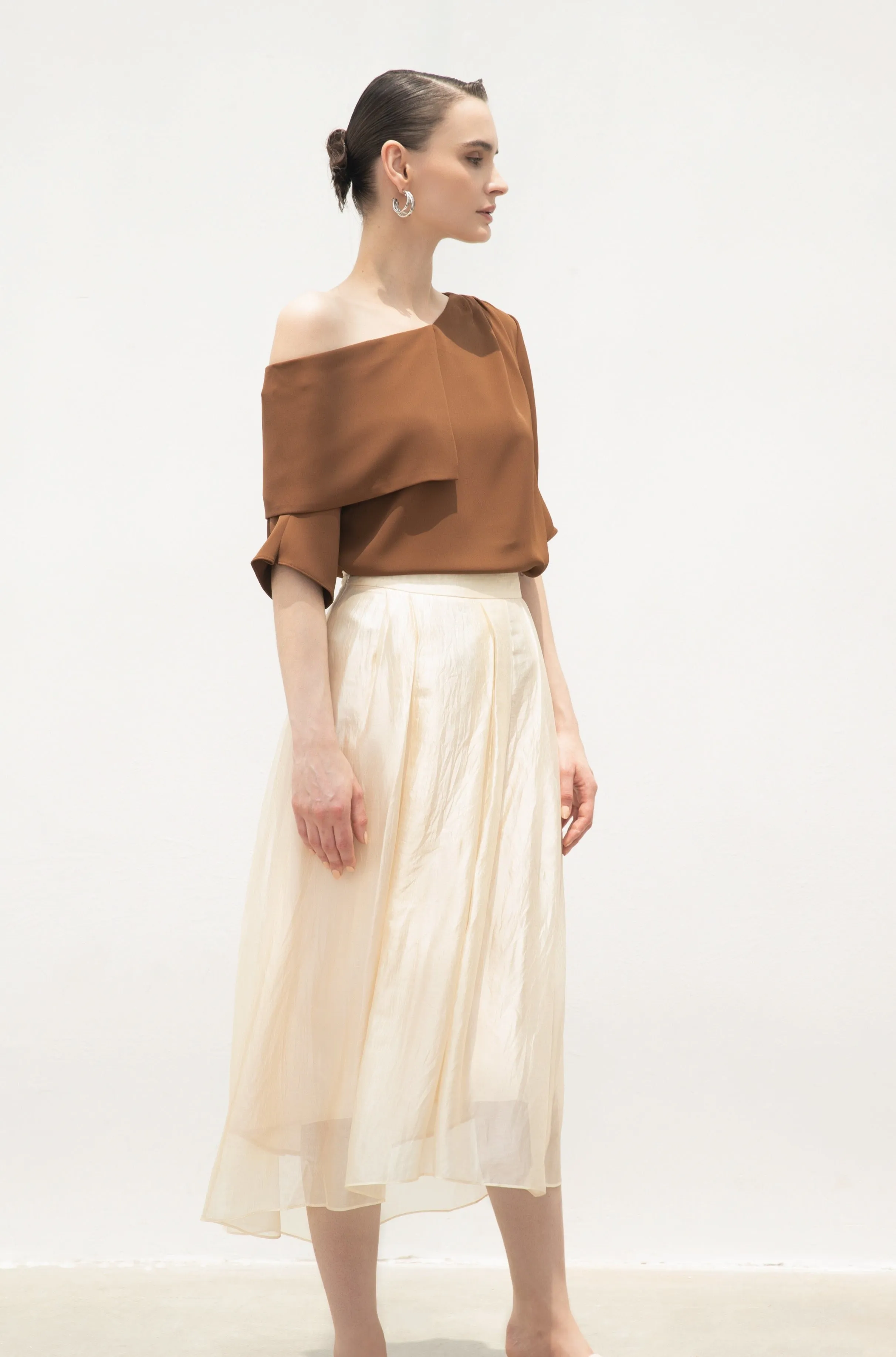 LINDONG | Noelie Apricot Flared Skirt