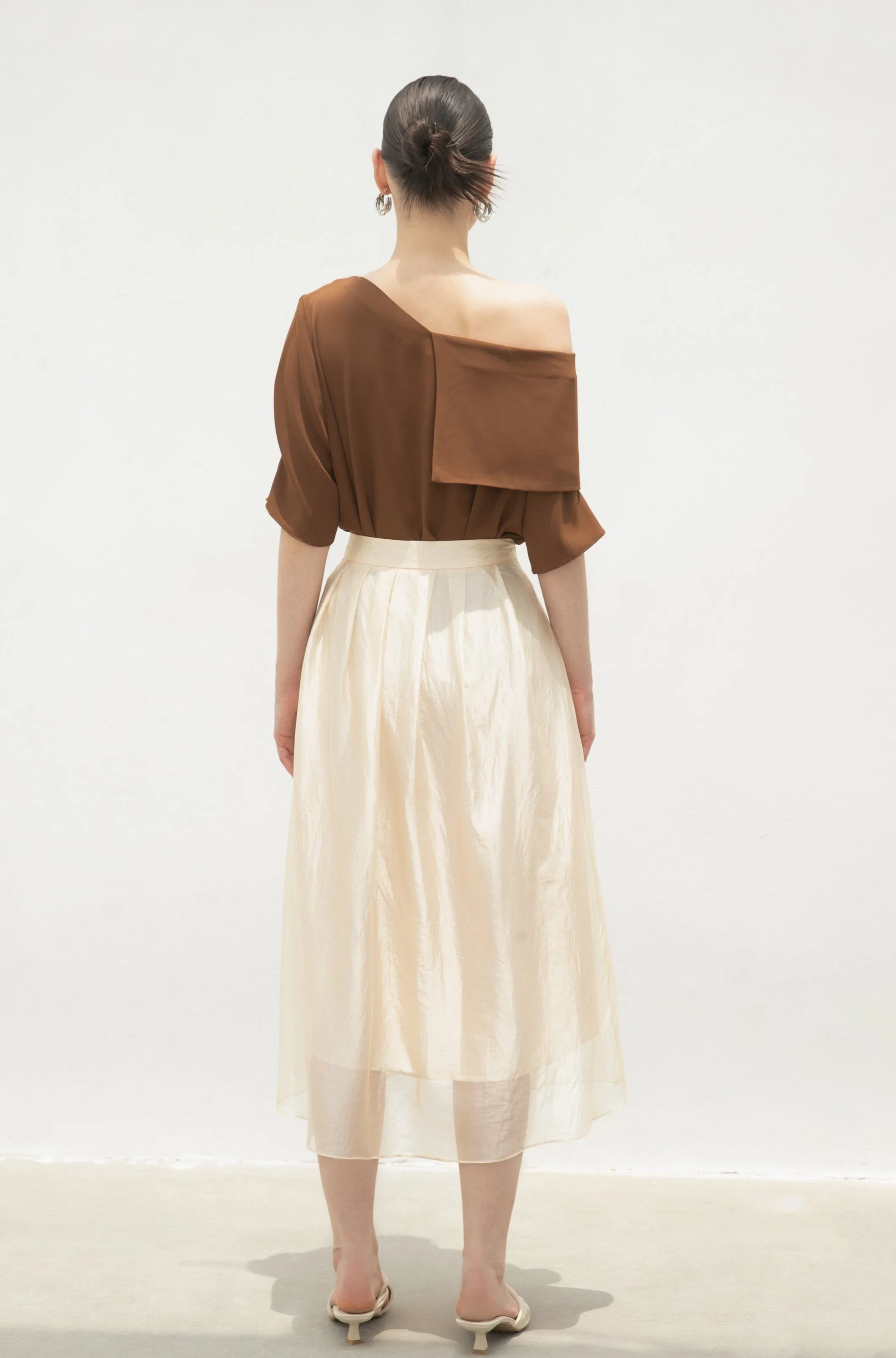 LINDONG | Noelie Apricot Flared Skirt