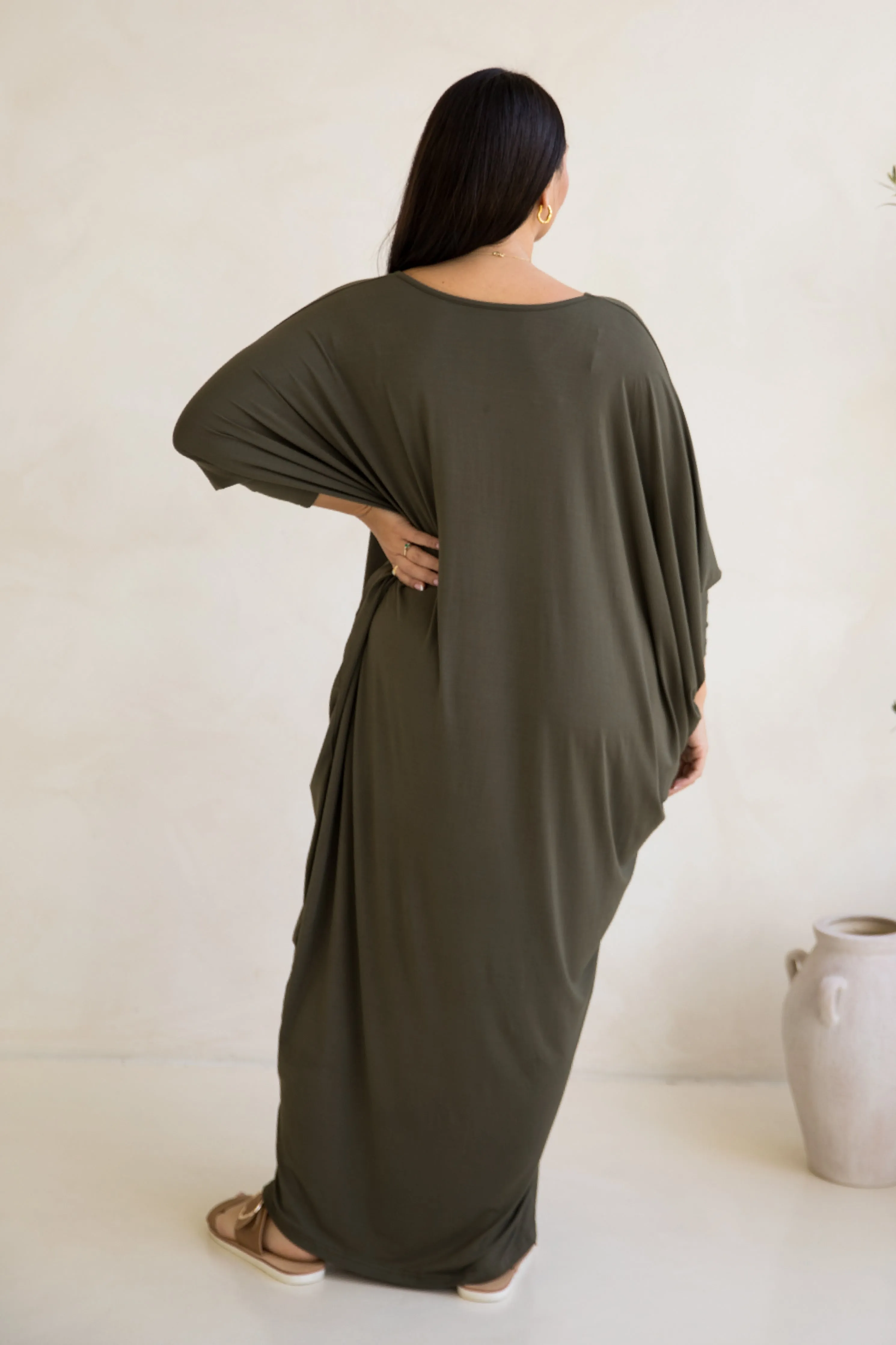 Long Sleeve Maxi Miracle Dress | Moss Green