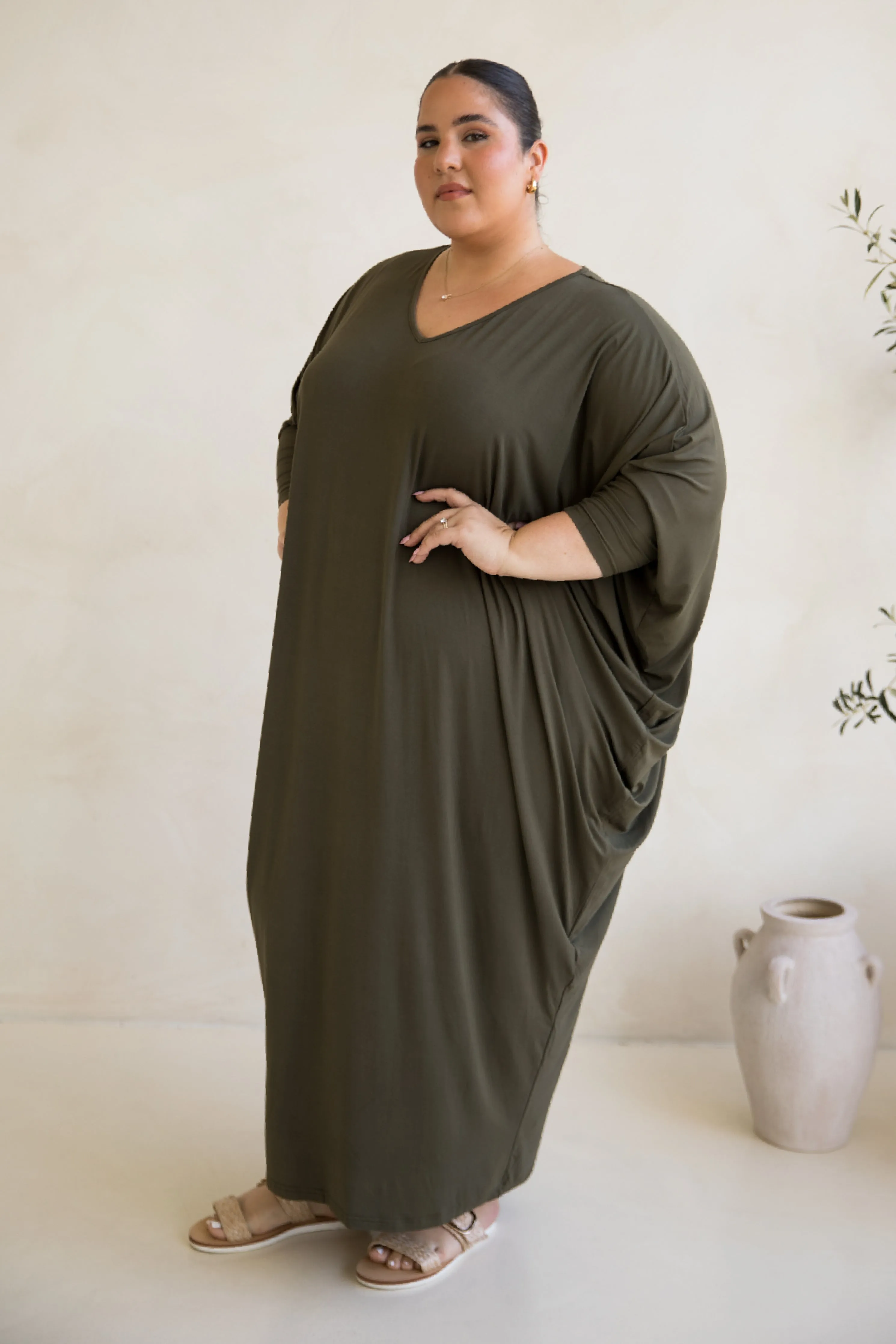 Long Sleeve Maxi Miracle Dress | Moss Green