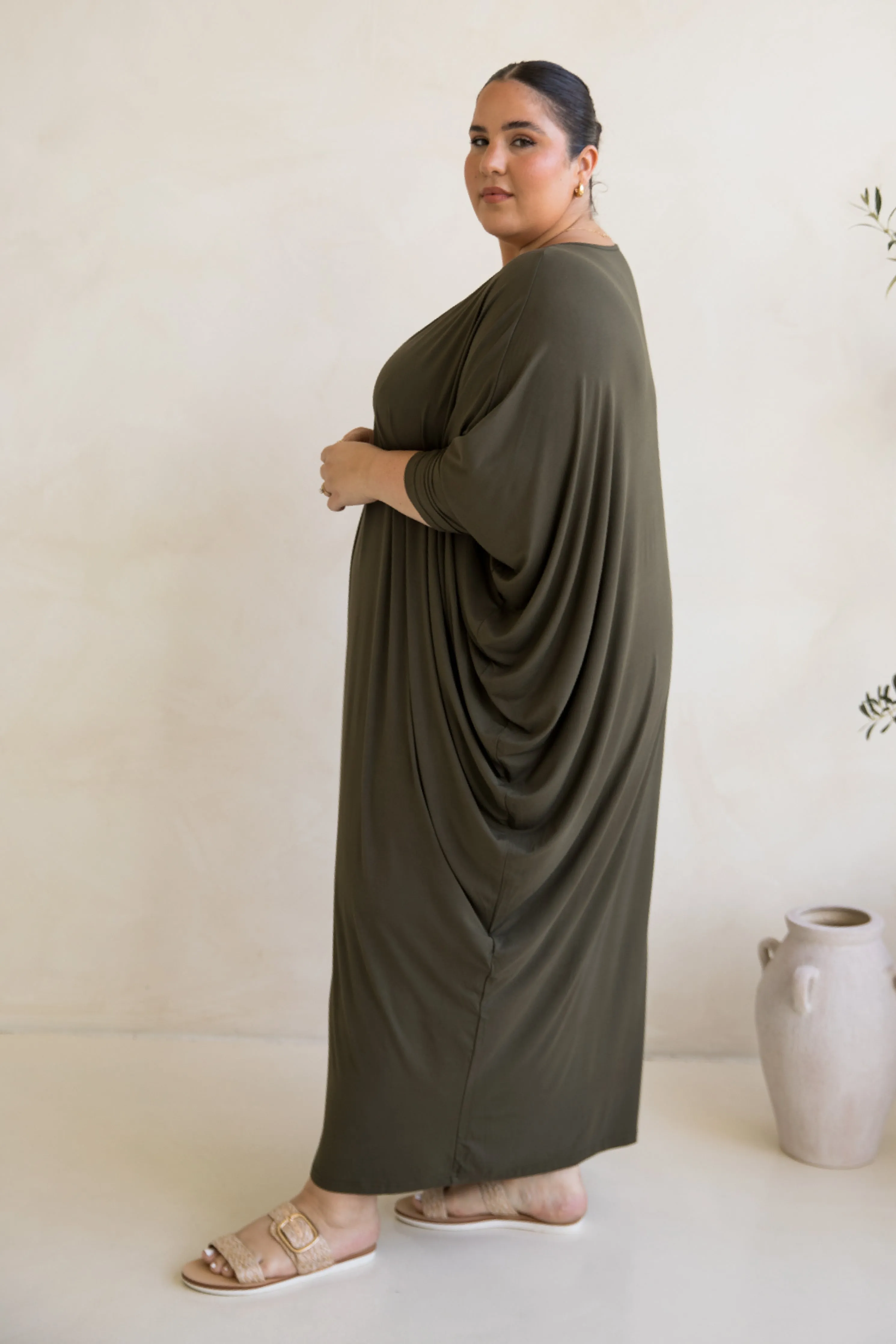 Long Sleeve Maxi Miracle Dress | Moss Green