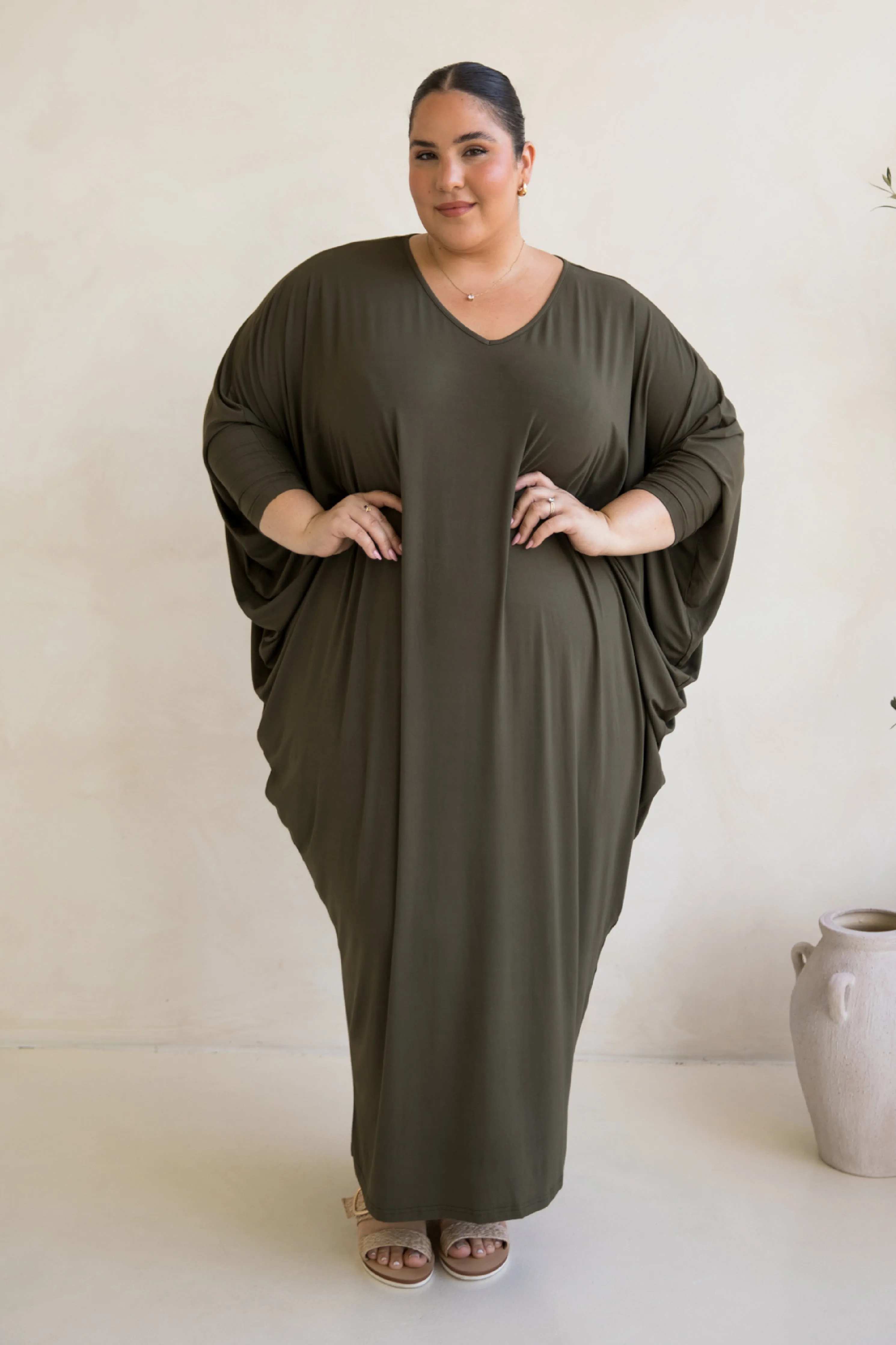 Long Sleeve Maxi Miracle Dress | Moss Green