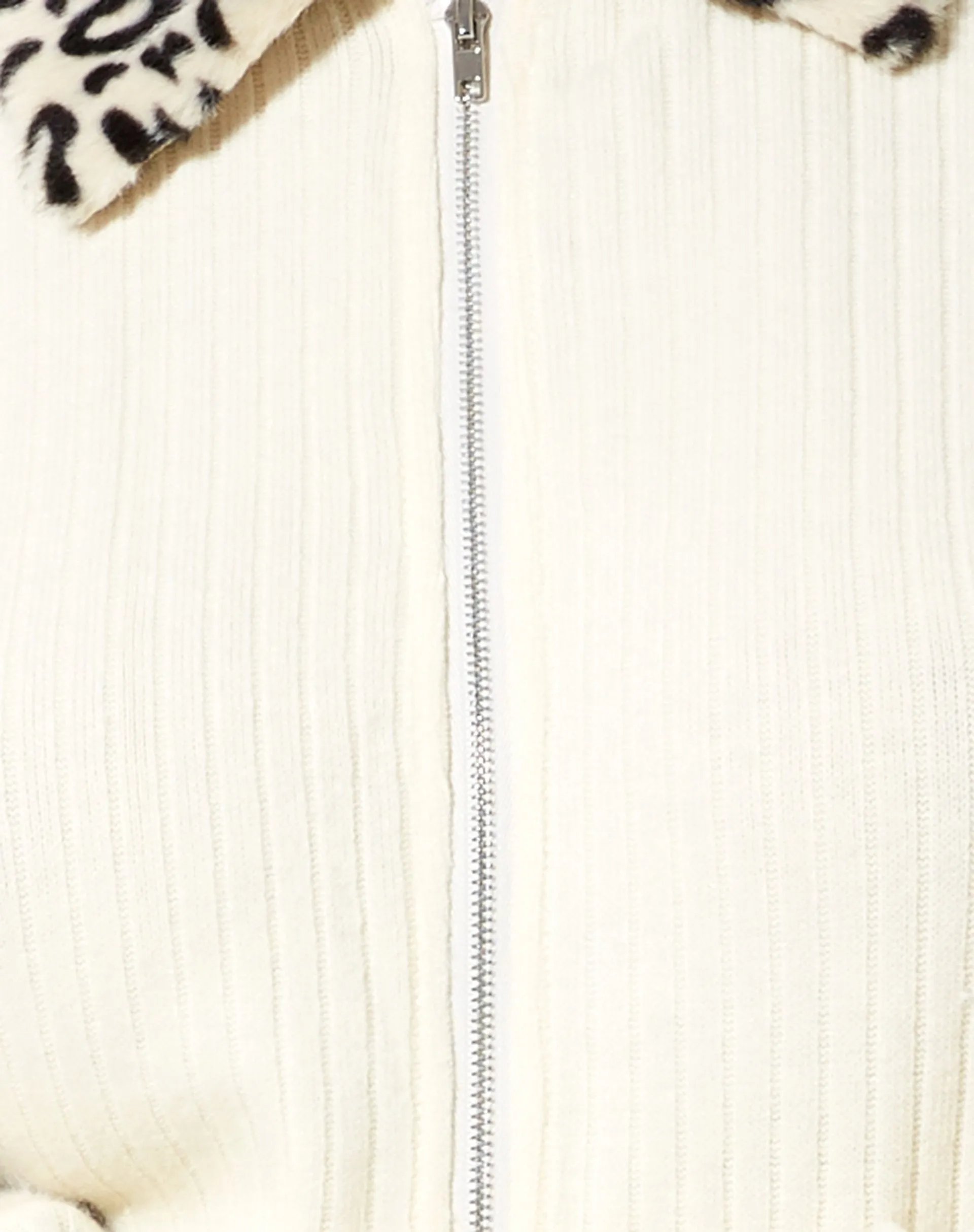 Loria Cardi in Rib Ivory with Beige Animal