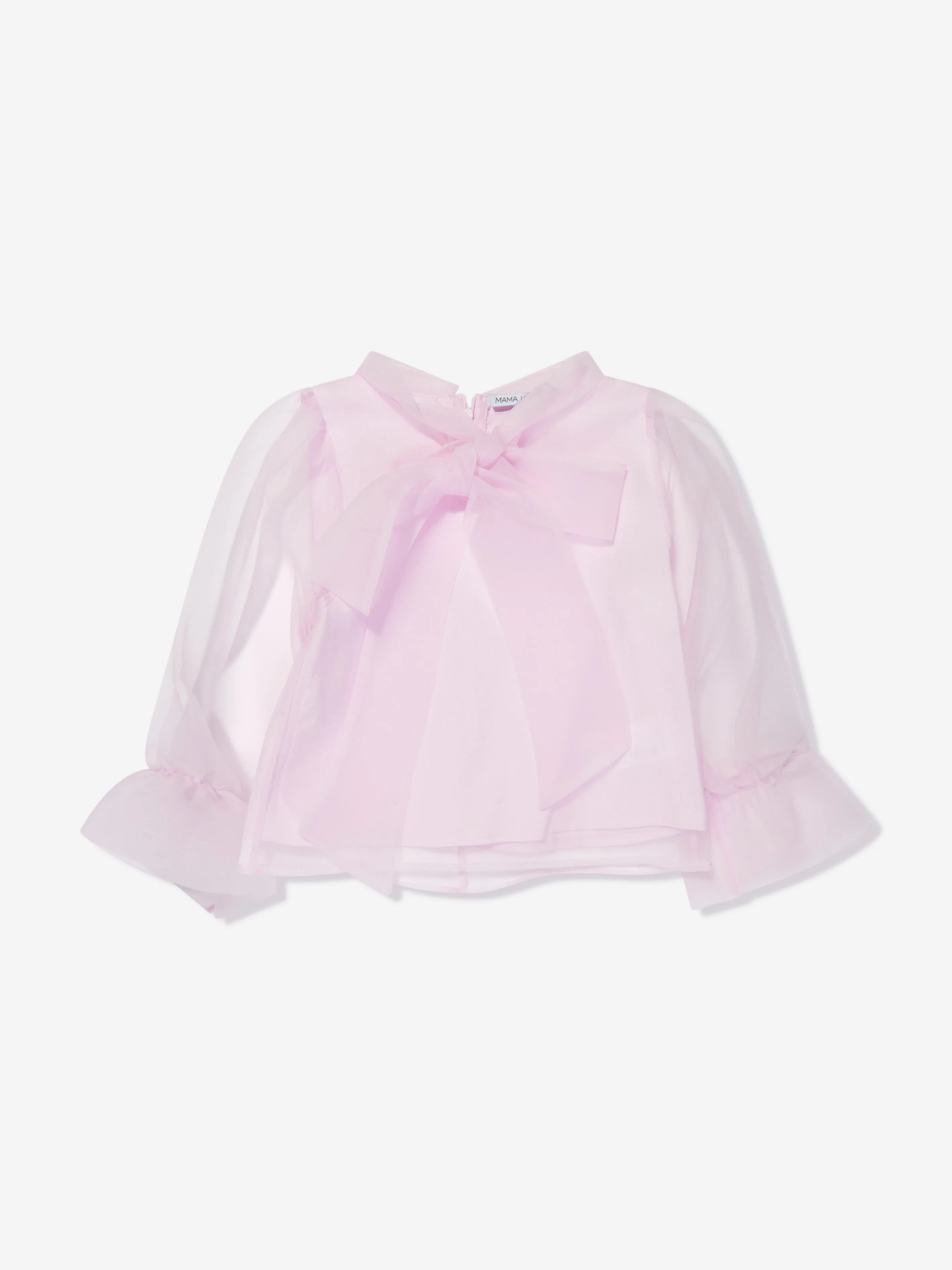 Mama Luma Girls Organza Bow Blouse And Skirt Set in Pink