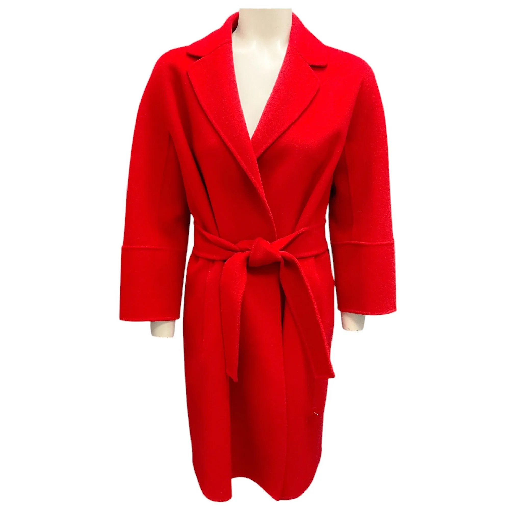 Max Mara 'S Red Belted Wool Coat