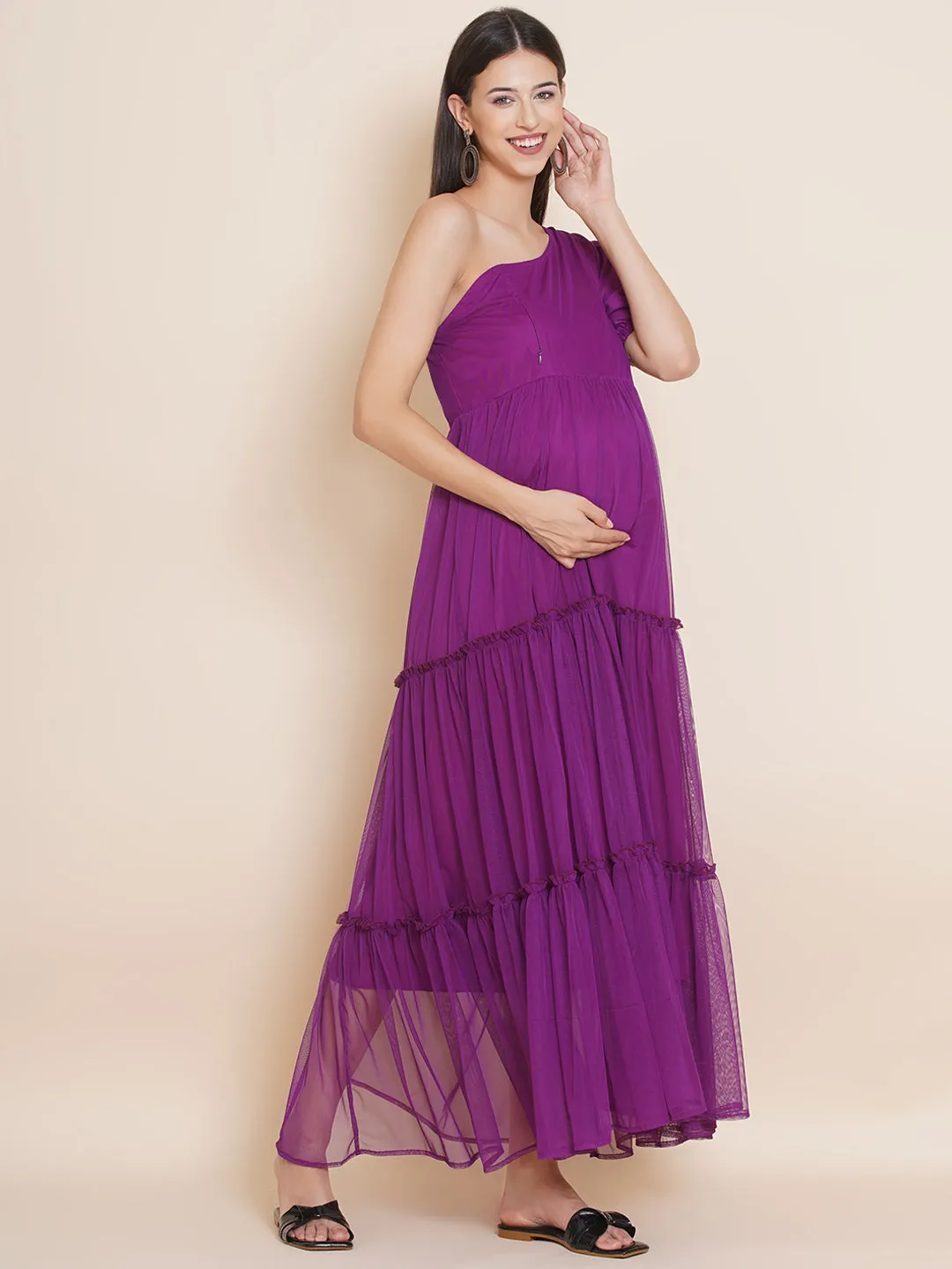 Maxi Baby Shower DressSolid Violet