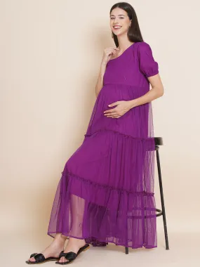 Maxi Baby Shower DressSolid Violet