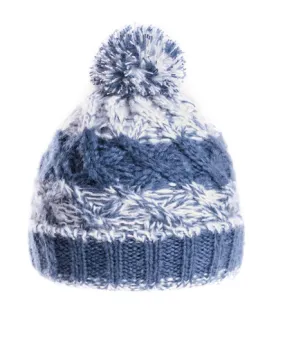 Mens Pop Bobble Hat - Fleece Lined - Blue